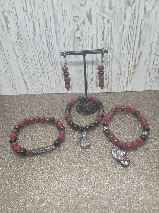 3 stack bracelet and earring set